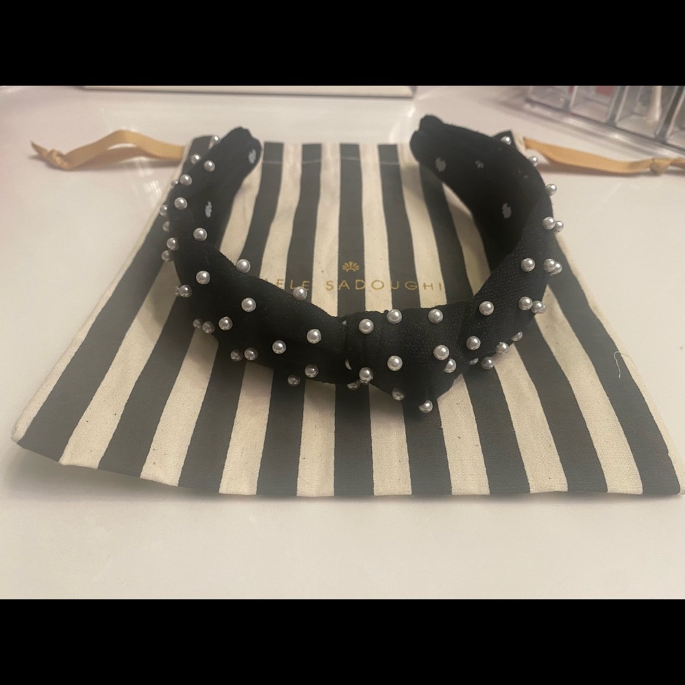 Lele Sadoughi Black Pearl Headband